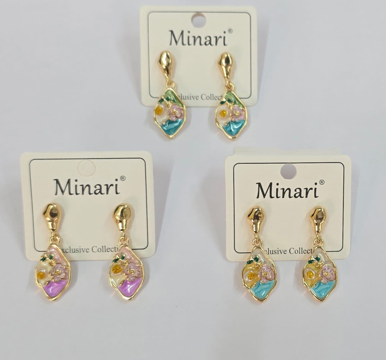 Pastel Floral Drop Earrings,copper earrings