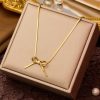 Golden Ribbon Bow Necklace