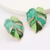 Monstera Leaf Enamel Earring