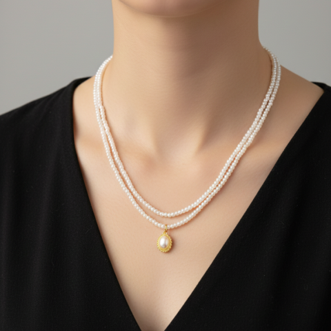 Parisian Layered Pearl Necklace