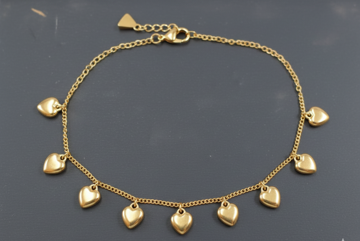 Golden Heart Charm Bracelet - Image 2